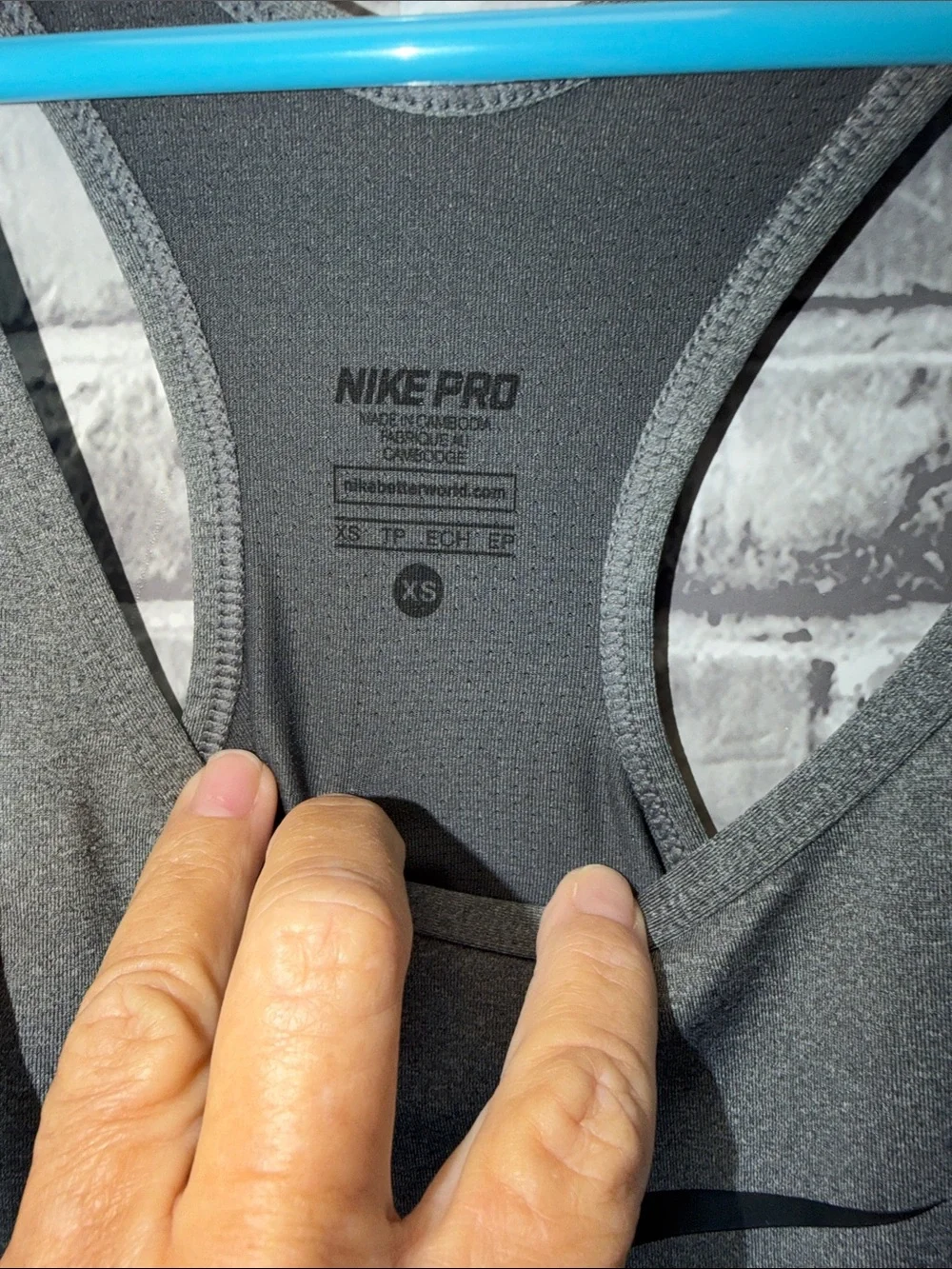 Nike Pro Gray Performance Tank Top with Black Swoosh